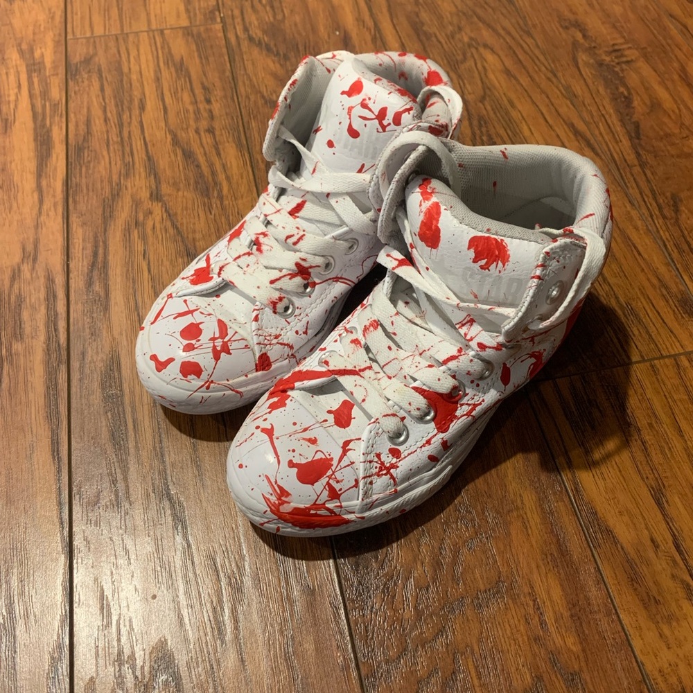 Stylish Red and White Kids High-Top Sneakers